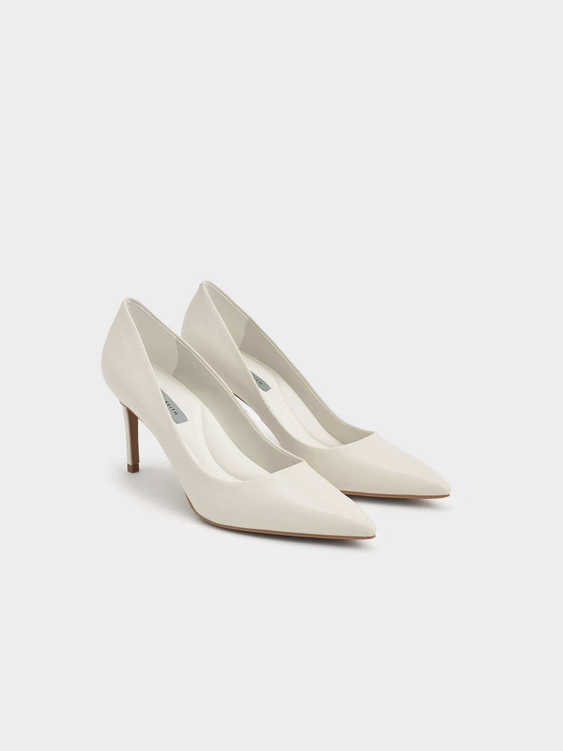 Emmy Pointed Toe Stiletto Pumps Chalk