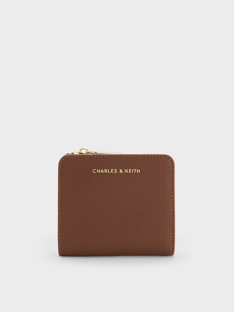 Keely Top Zip Small Wallet, Dark Brown, hi-res