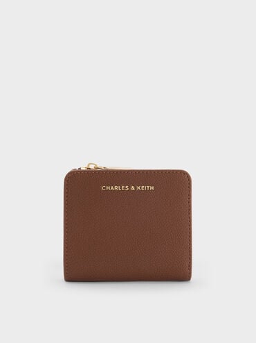 Keely Top Zip Small Wallet, Dark Brown, hi-res