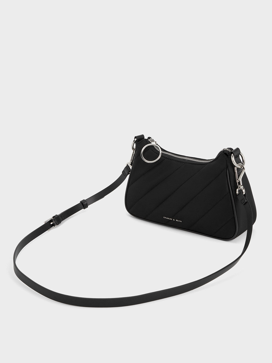 Philomena Nylon Puffy Chain-Strap Crossbody Bag - Noir Philomena Nylon Puffy Chain-Strap Crossbody Bag - Noir