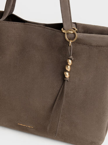 XL Zephyr Tassel Tote Bag, Stone Grey, hi-res