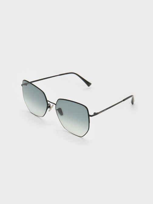 Recycled Acetate Butterfly Sunglasses, Black, hi-res