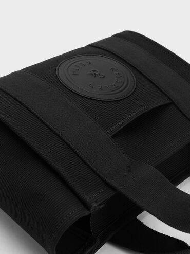 Kay Canvas Tote Bag, Black, hi-res
