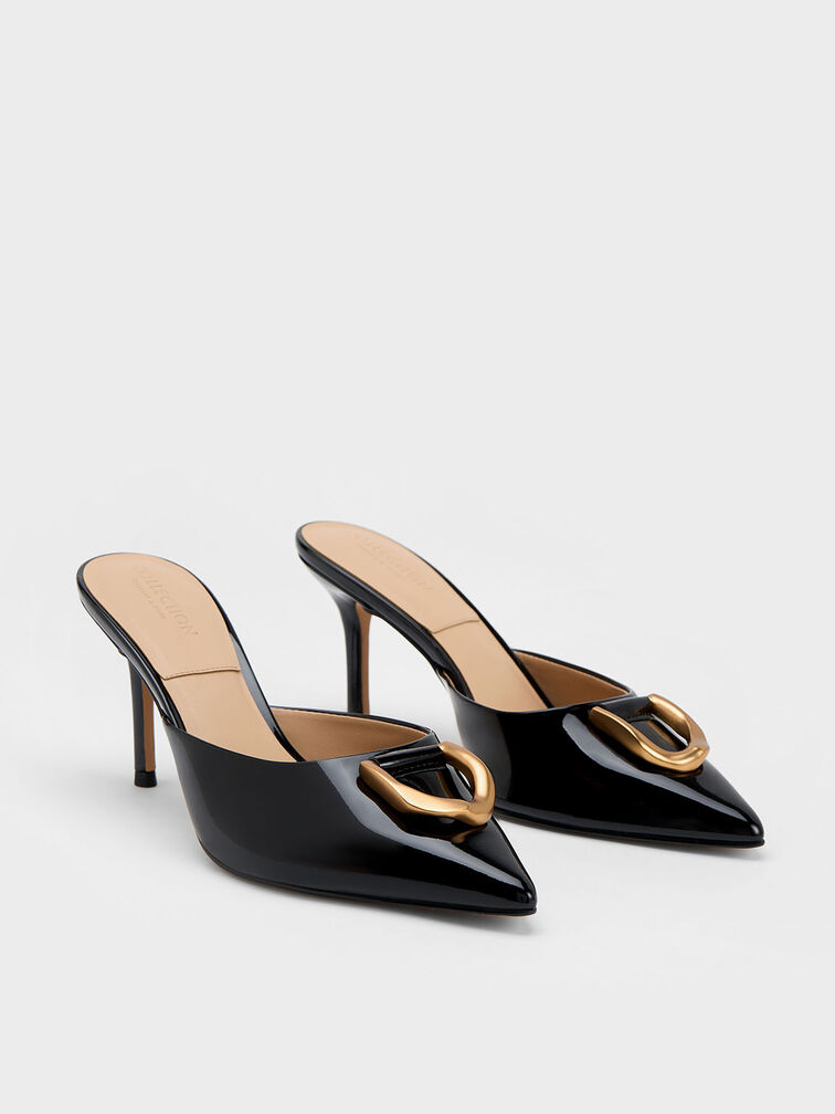 Gabine Patent Leather Mules, Black, hi-res