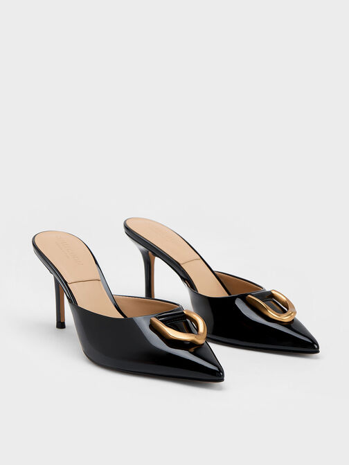 Gabine Patent Leather Mules, Black, hi-res