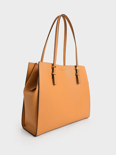 Large Double Handle Tote Bag, Pumpkin, hi-res