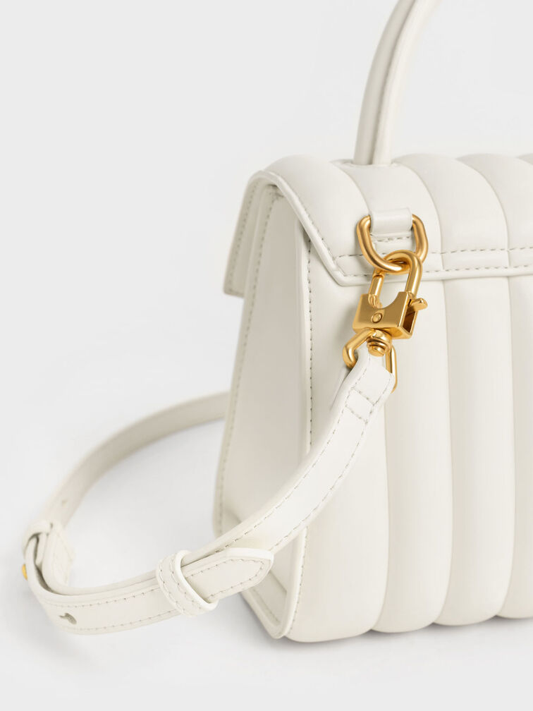 Ivy Metallic Buckle Bag, Cream, hi-res