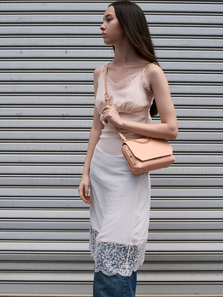 Clea Chain-Handle Bag, Pink, hi-res