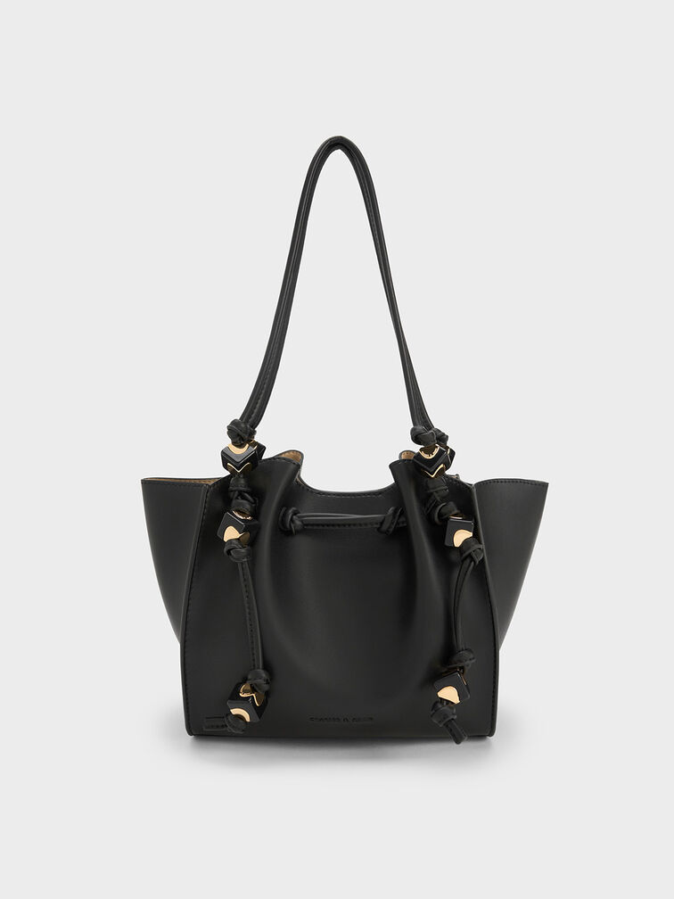 Cube Trapeze Tote Bag, Black, hi-res