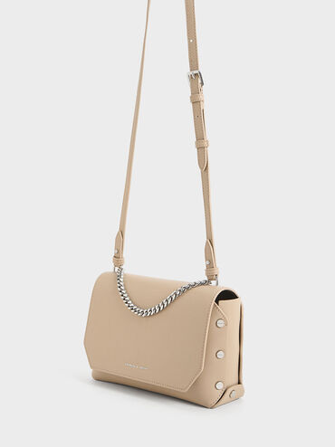 Clea Chain-Handle Bag, Taupe, hi-res