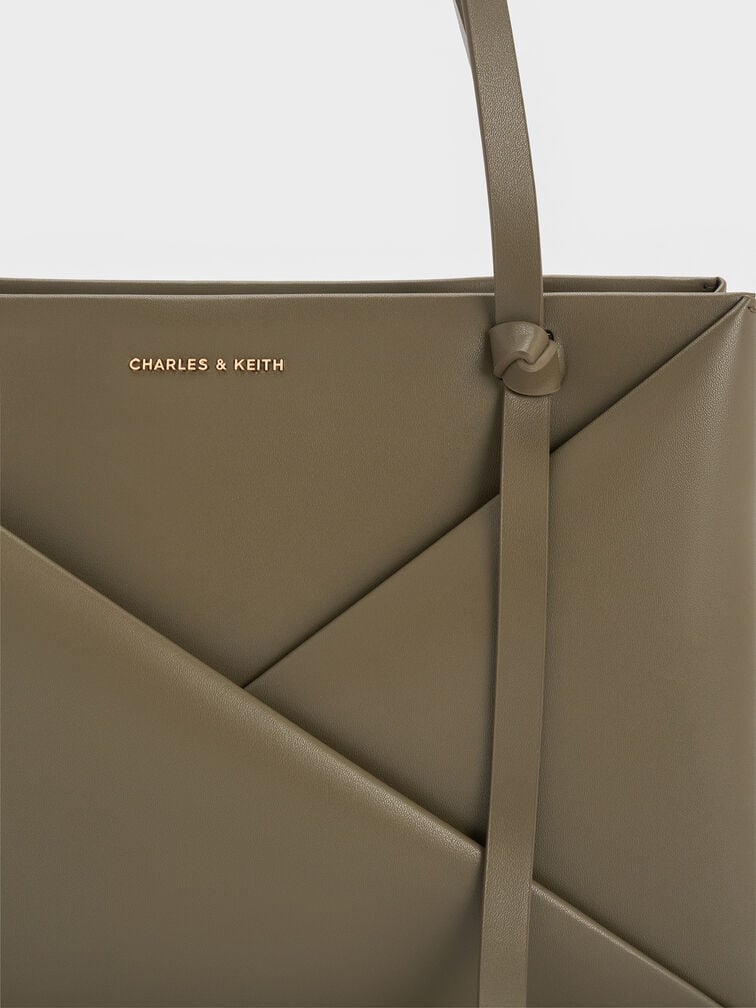 Midori Geometric Tote Bag, Deep Olive, hi-res