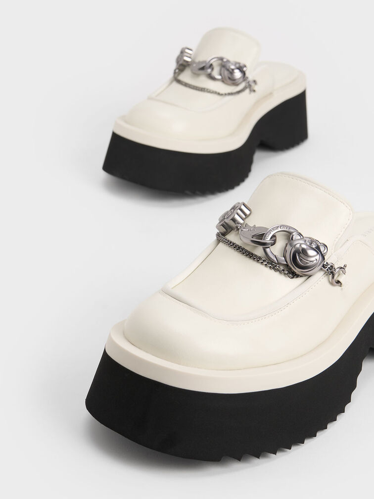 Lotso Embellished Platform Mules, Chalk, hi-res