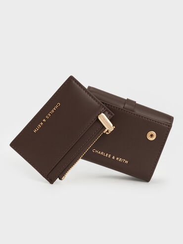 Calla Knotted-Strap Small Wallet, Espresso Brown, hi-res