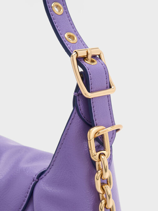 Buzz Front Flap Hobo Bag, Purple, hi-res