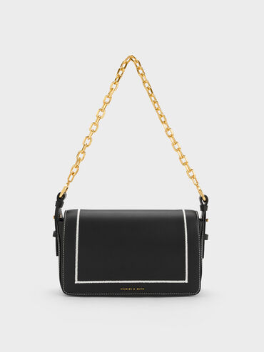 Astra Chain Handle Bag, Black, hi-res