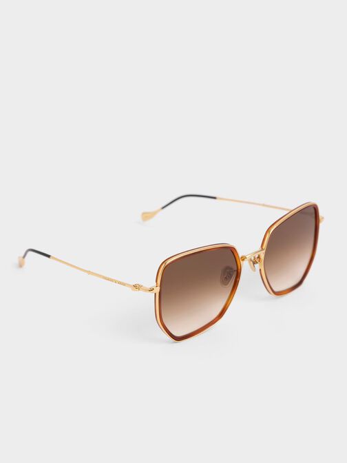 Recycled Acetate Wire-Frame Butterfly Sunglasses, T. Shell, hi-res