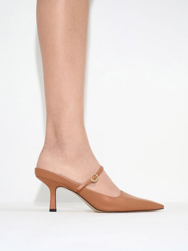 Roxane Mary Jane Heeled Mules, Caramel, hi-res