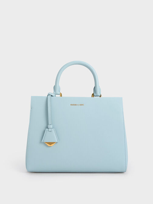 Classic Structured Handbag, Blue, hi-res