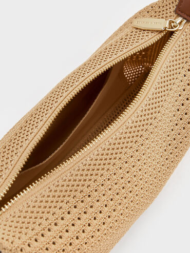 Ida Knitted Shoulder Bag, Beige, hi-res