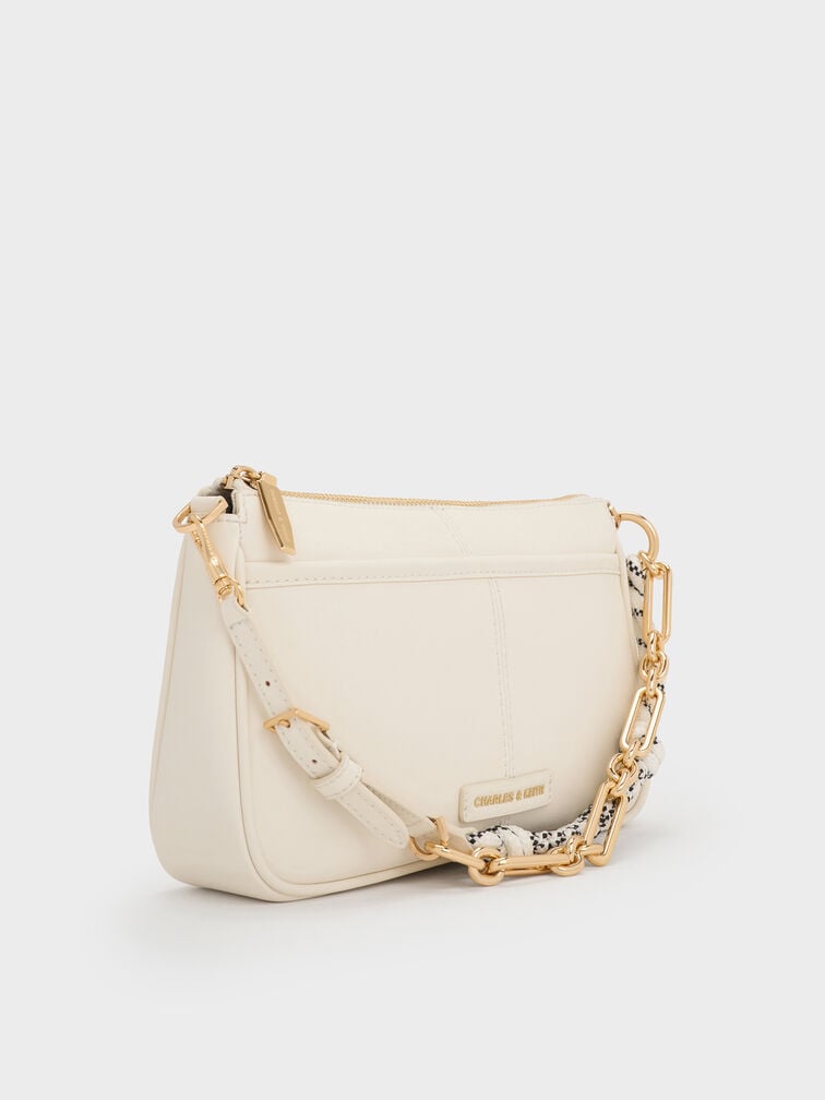 Addison Knotted-Rope Shoulder Bag, Cream, hi-res