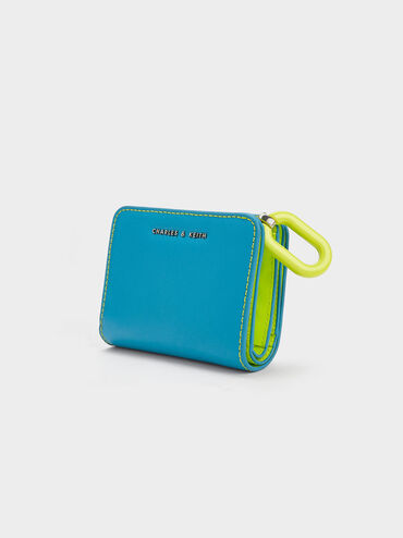 Corey Oval Keychain Zip Wallet, Ocean, hi-res