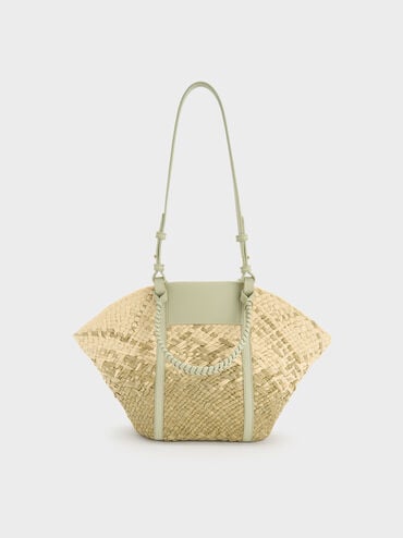 Shalia Raffia Basket Bag, Matcha Green, hi-res