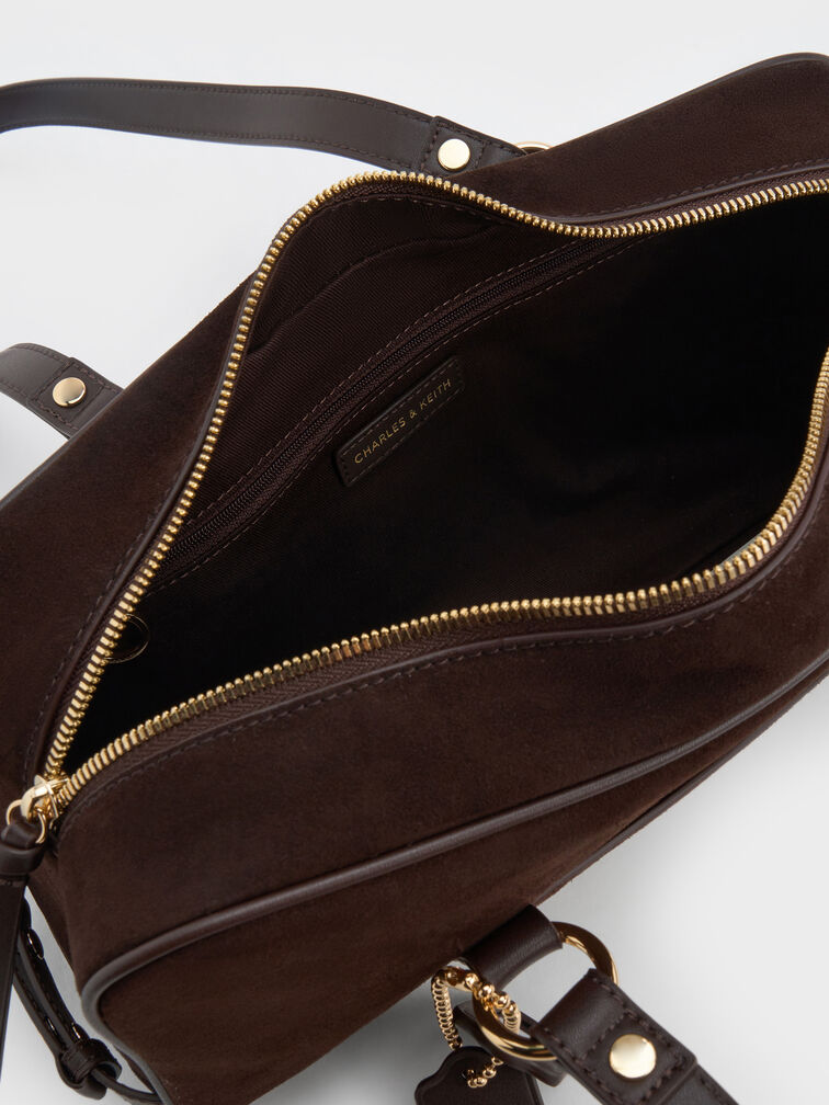 Tatiana Studded Shoulder Bag, Espresso Brown, hi-res