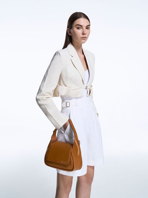 Buzz Front Flap Hobo Bag, Chocolate, hi-res