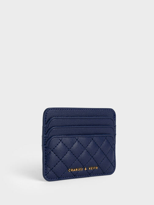Quilted Card Holder, Navy, hi-res