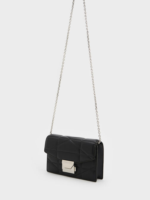 Cream Chain Strap Evening Bag - CHARLES & KEITH US