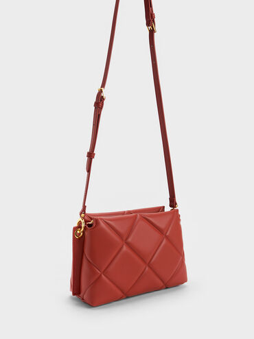 Danika Chunky Chain Padded Bag, Brick, hi-res