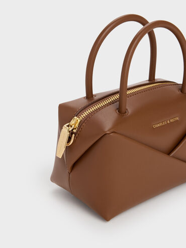 Midori Geometric Bowling Bag, Chocolate, hi-res