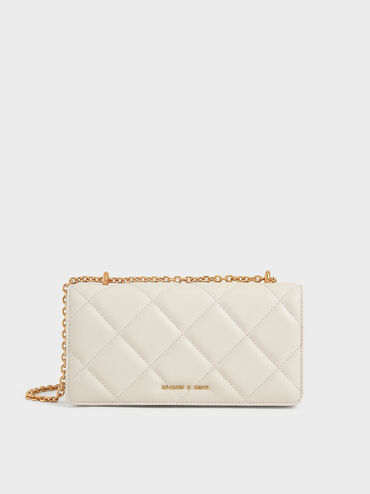 Paffuto Quilted Wallet On Chain, Cream, hi-res