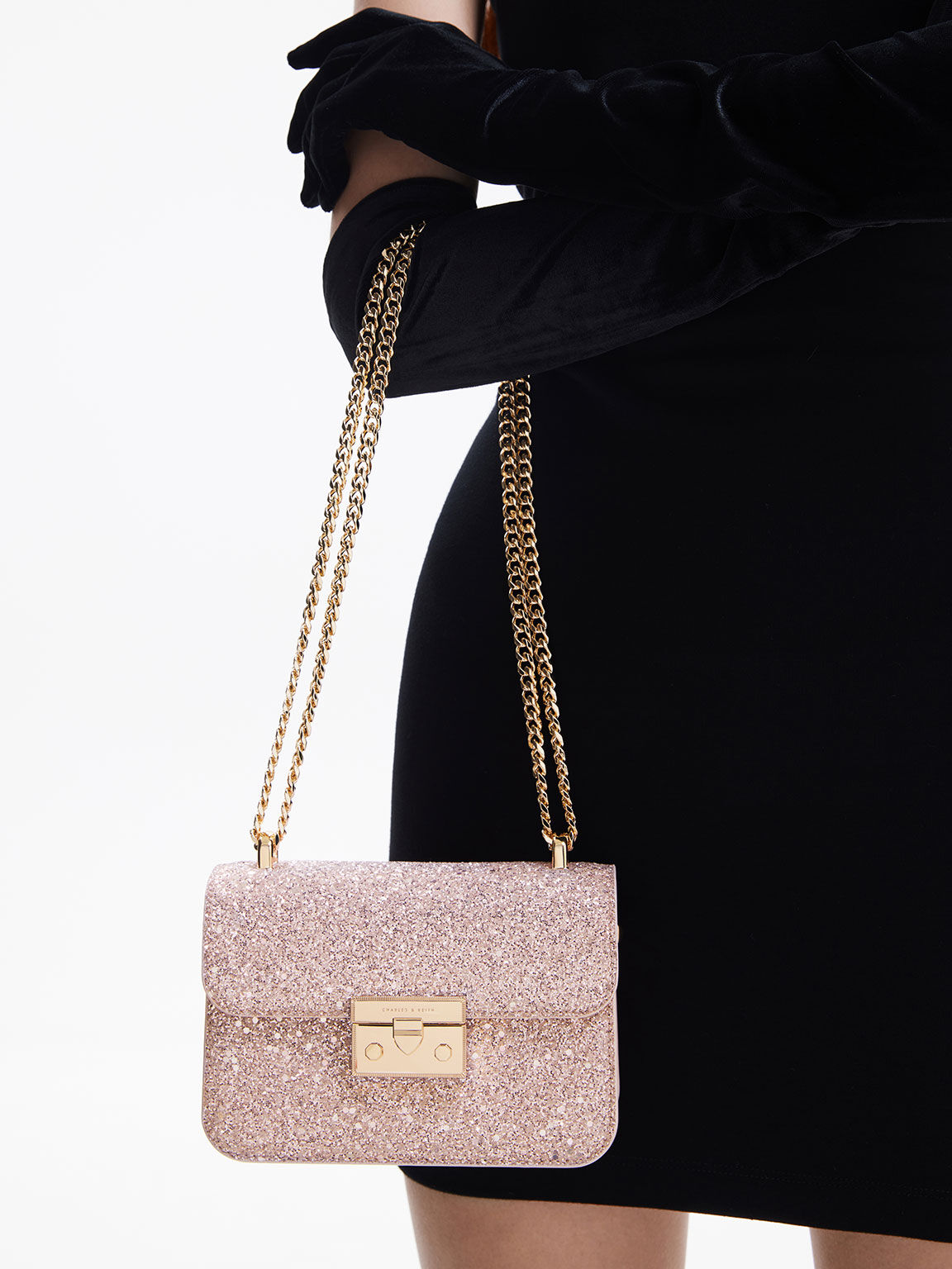 Charles and keith glitter bag on sale