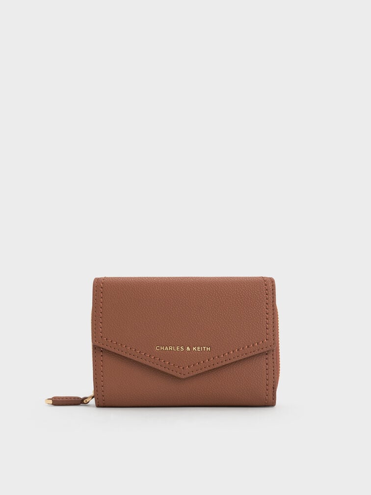 Stitch Trim Envelope Wallet, Chocolate, hi-res