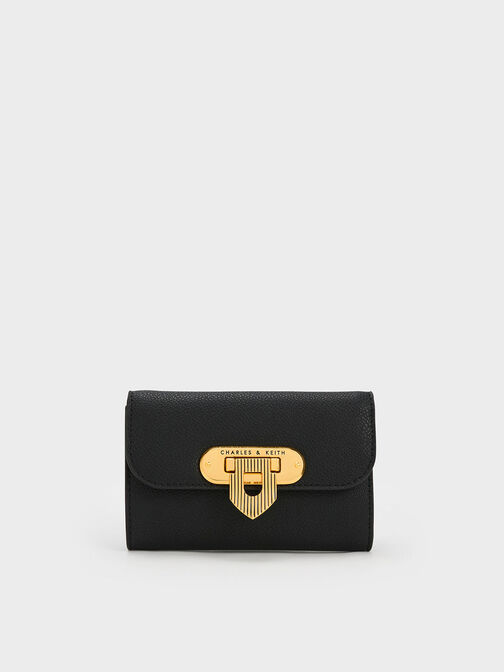 Alcott Push-Lock Wallet, Black, hi-res