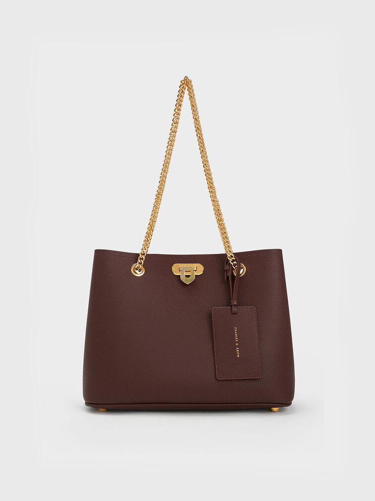 Alcott Tote Bag, Dark Brown, hi-res