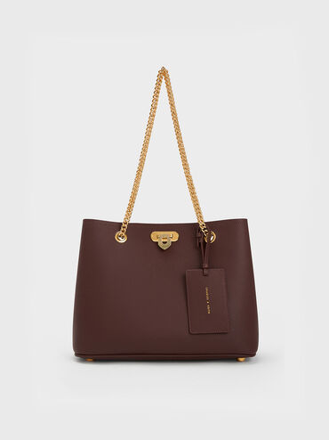 Alcott Tote Bag, Dark Brown, hi-res