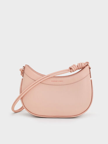 Sabine Knotted-Strap Curved Shoulder Bag, Light Pink, hi-res