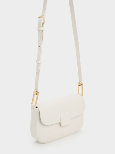 Koa Square Push-Lock Shoulder Bag, Cream, hi-res