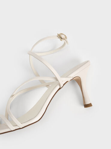 Crossover Strappy Sandals, Cream, hi-res