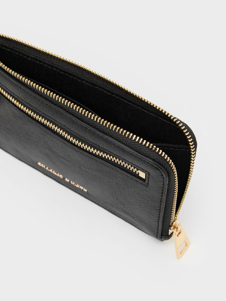 Lillith Zip-Around Wristlet, Black, hi-res