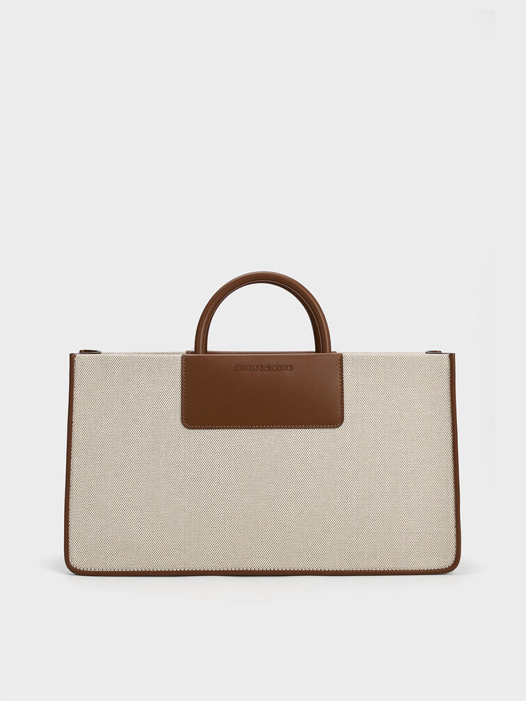 Astra Canvas Tote Bag, Chocolate, hi-res