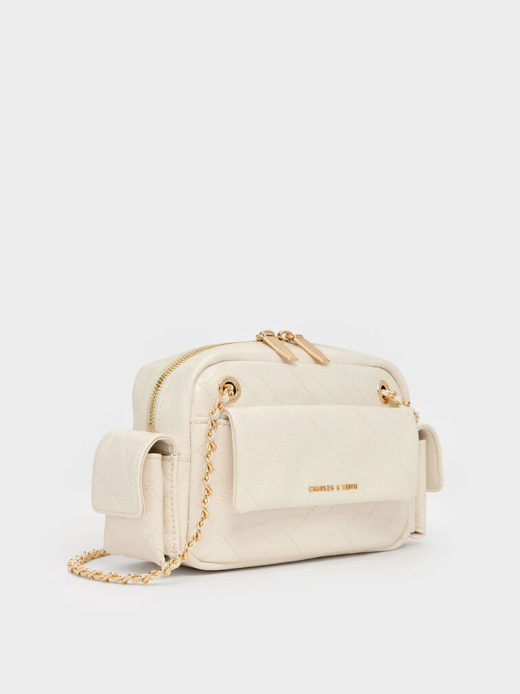 Duo Quilted Crossbody Bag, Cream, hi-res