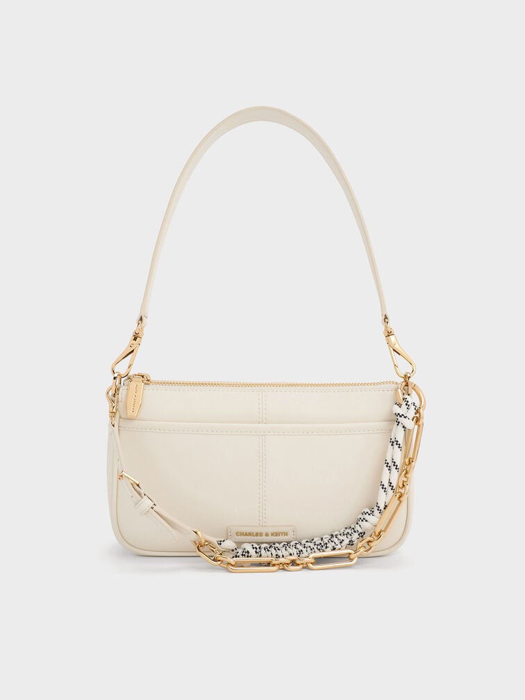 Addison Knotted-Rope Shoulder Bag, Cream, hi-res