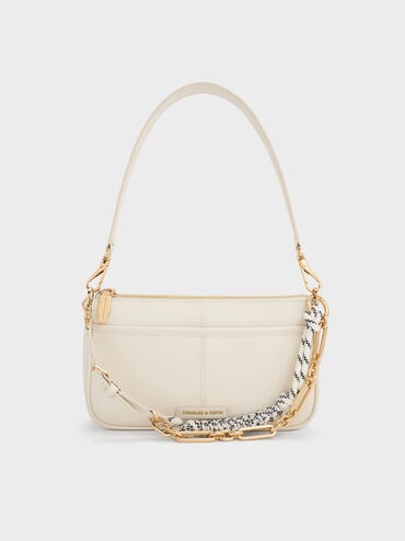 Addison Knotted-Rope Shoulder Bag, Cream, hi-res