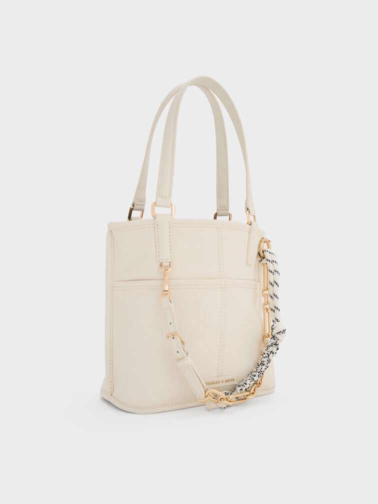 Addison Knotted-Rope Reversible Tote Bag, Cream, hi-res