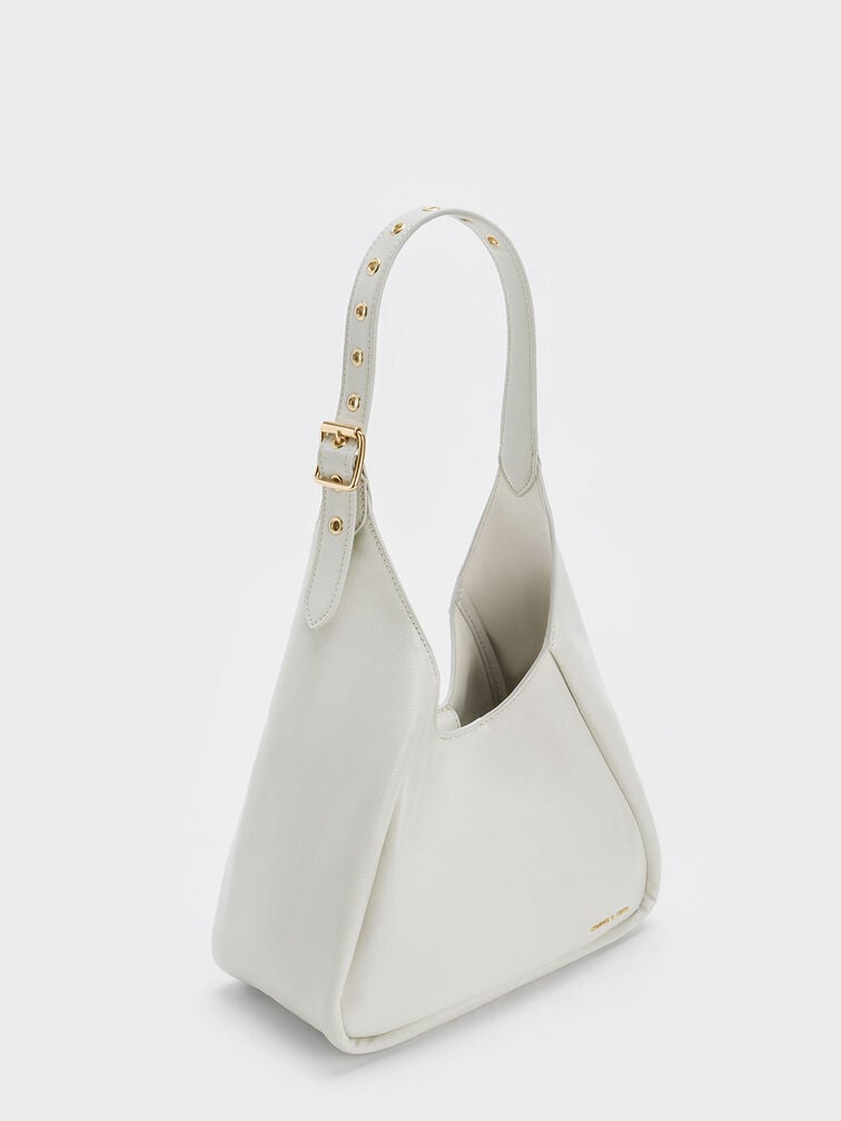 Buzz Hobo Bag, White, hi-res