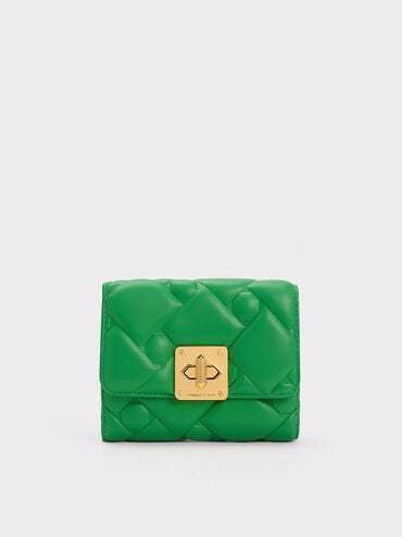 Tillie Quilted Wallet, Green, hi-res