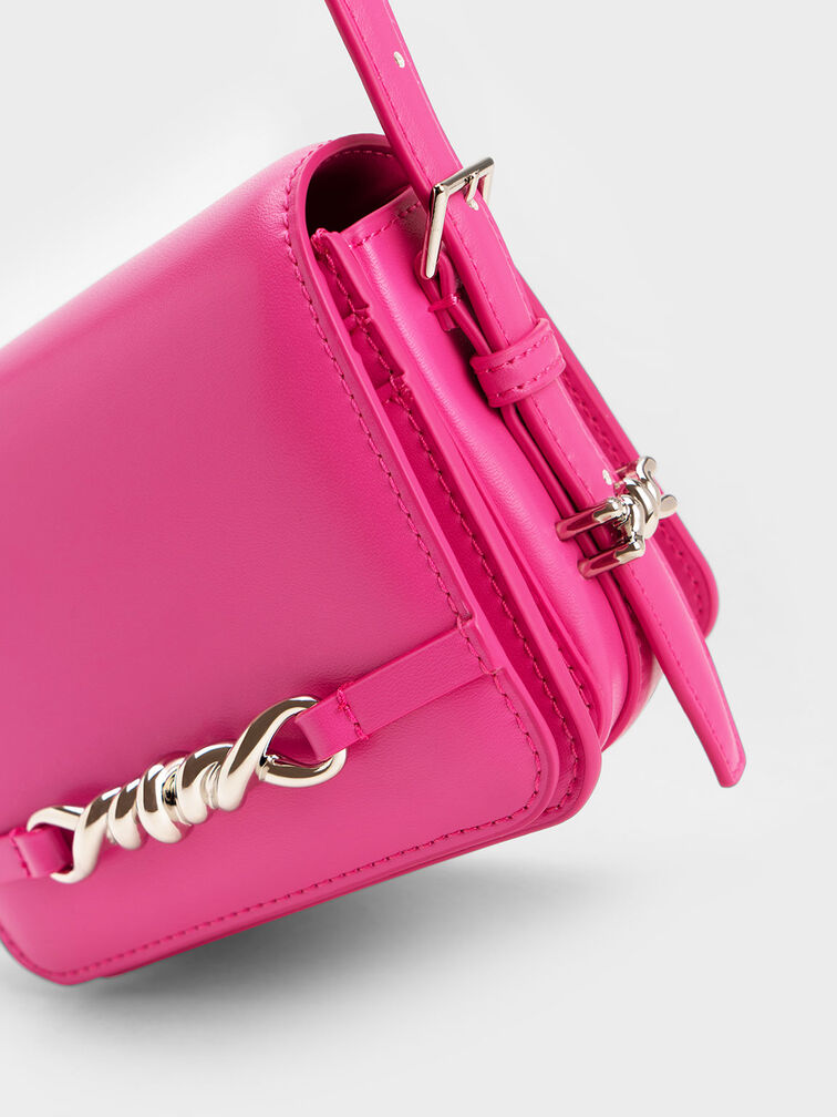 Mini Henrietta Shoulder Bag, Fuchsia, hi-res